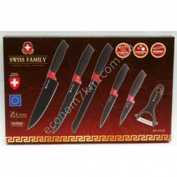 SF-0102 Набор ножей + экономка 6 в 1 SWISS FAMILY