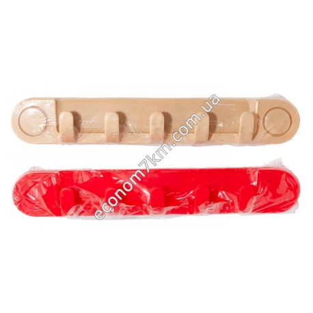 S223 Вешалка на 5 крючков (пластик) (28,5 х 4,5 см)