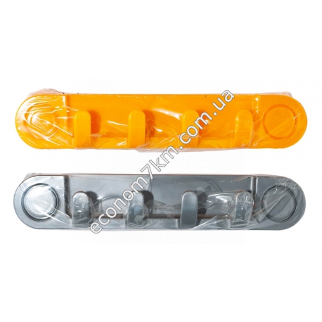 S224 Вешалка на 4 крючка (пластик) (24 х 4,5 см)